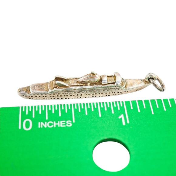 Vintage Sterling Silver Cruise Ship Charm M/S Skyward 1969-2021 Tested Unmarked - Picture 4 of 4